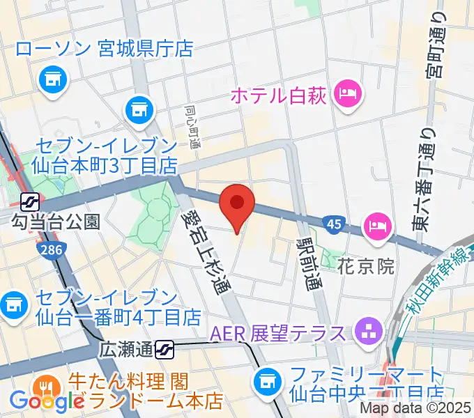 仙台スペースゼロの地図