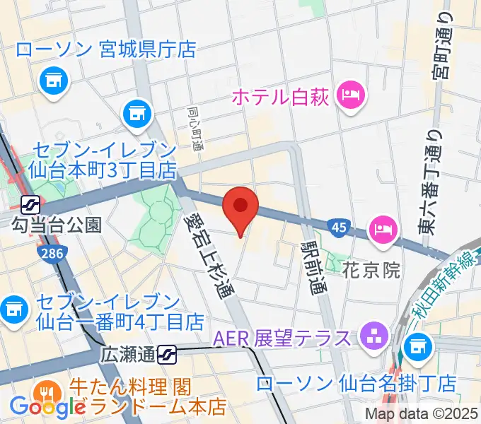 仙台スペースゼロの地図
