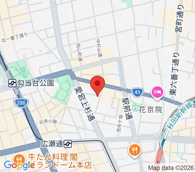 仙台スペースゼロの地図