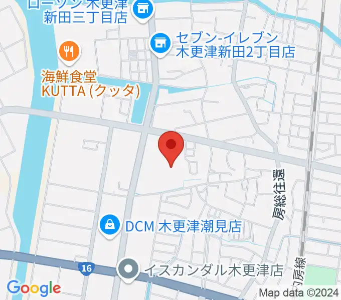 木更津市民会館の地図