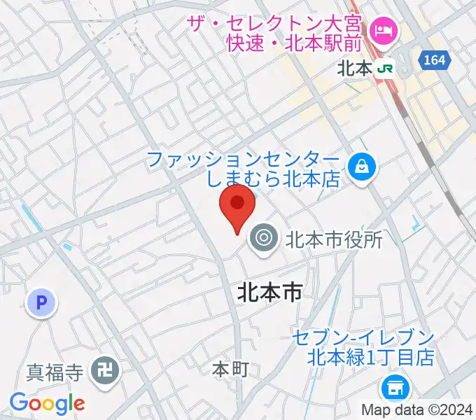 北本市文化センターの地図