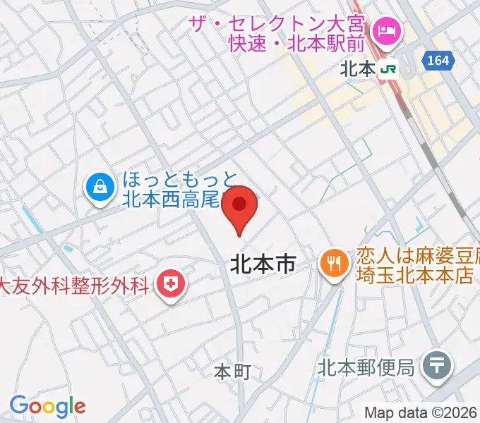北本市文化センターの地図