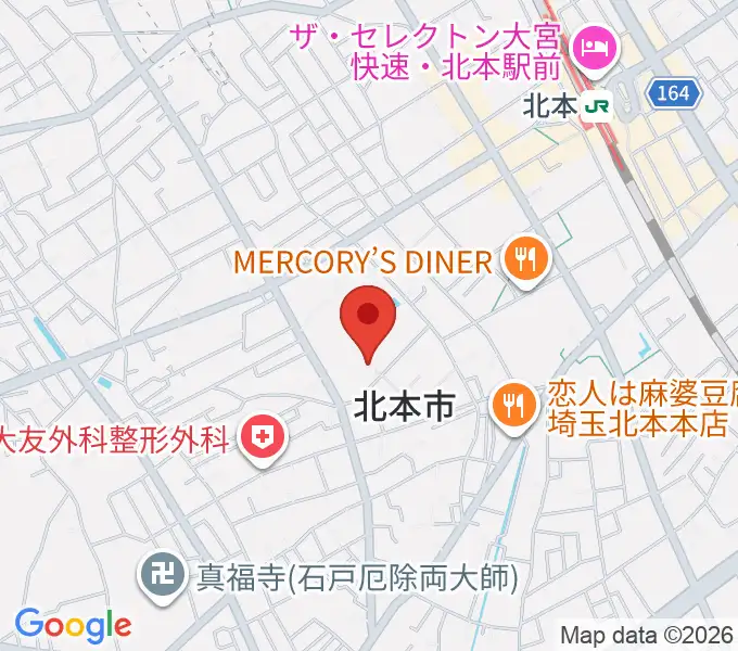 北本市文化センターの地図