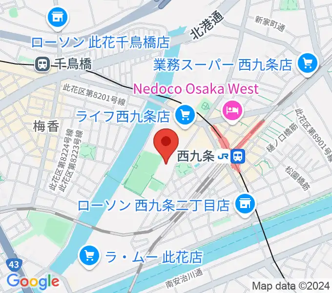 大阪市立こども文化センターの地図