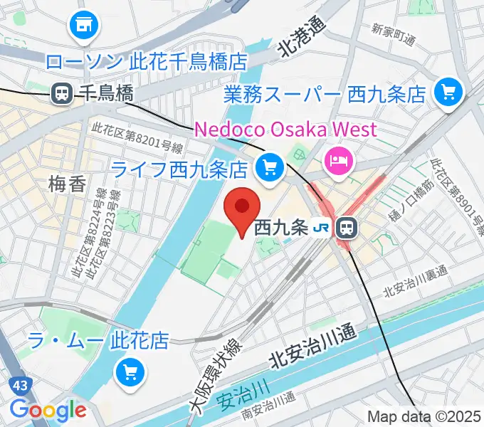 大阪市立こども文化センターの地図