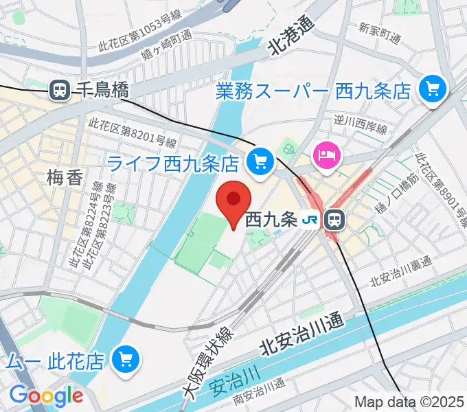大阪市立こども文化センターの地図