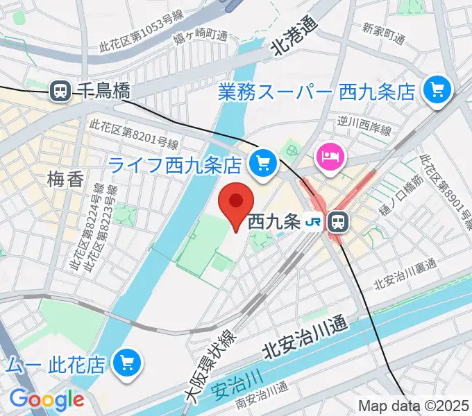 大阪市立こども文化センターの地図