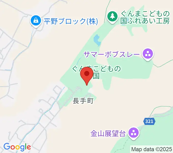 ぐんまこどもの国児童会館の地図