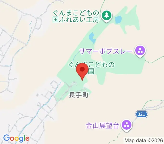 ぐんまこどもの国児童会館の地図