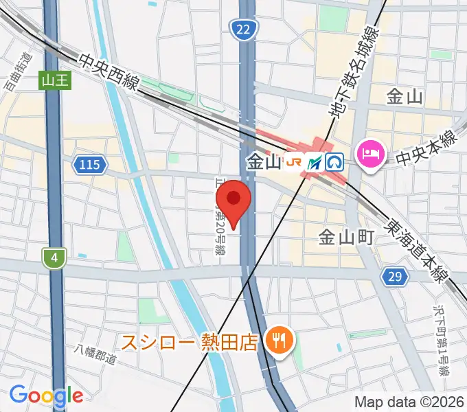 アイズミュージックアカデミー金山校の地図