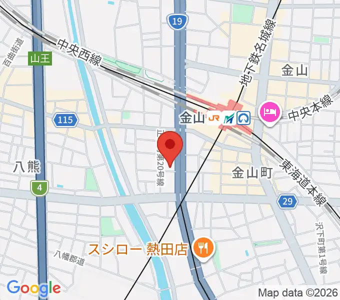 アイズミュージックアカデミー金山校の地図
