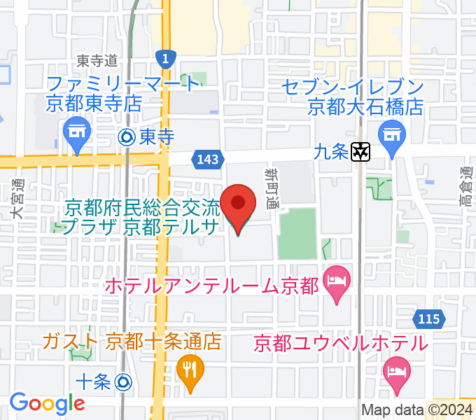 京都テルサホールの場所