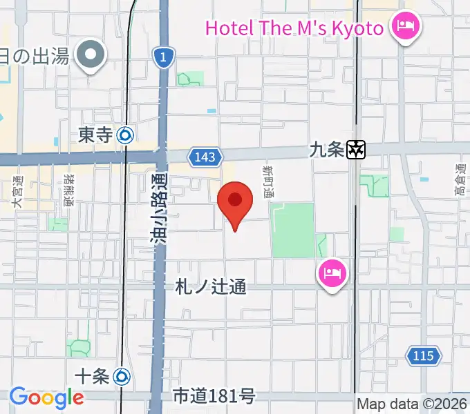 京都テルサホールの地図