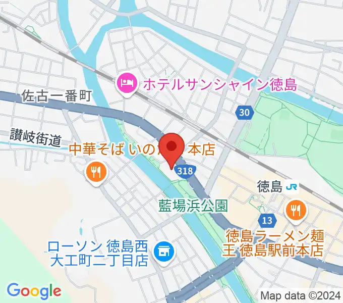 あわぎんホールの地図