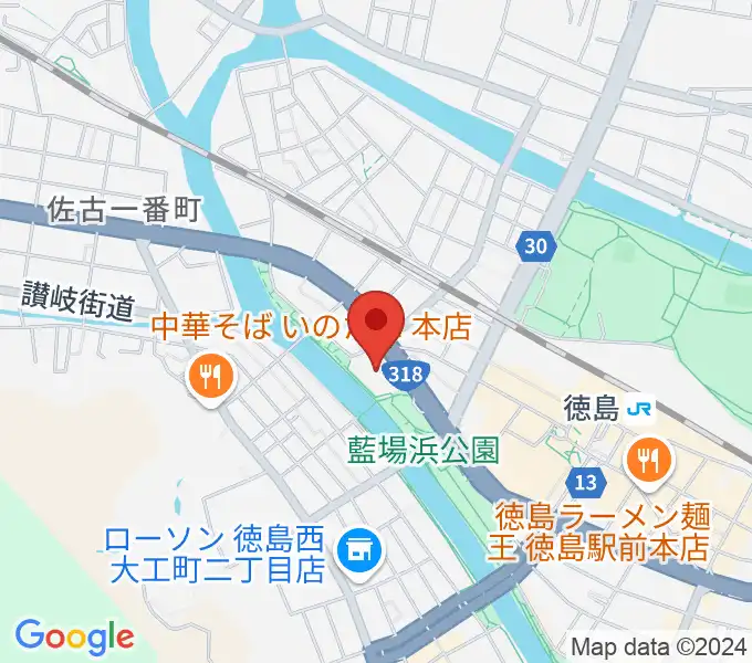 あわぎんホールの地図