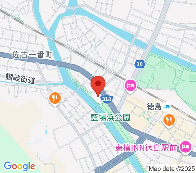 あわぎんホールの地図
