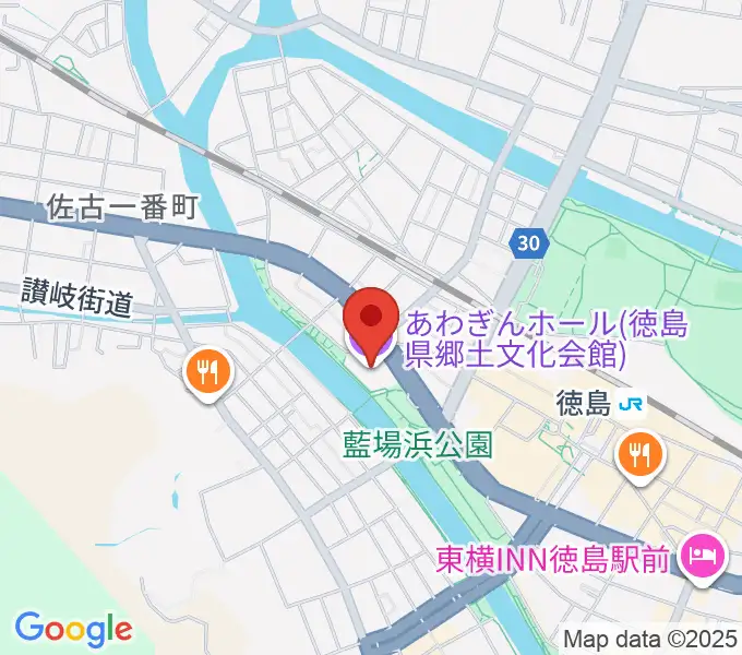 あわぎんホールの地図