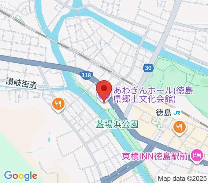 あわぎんホールの地図