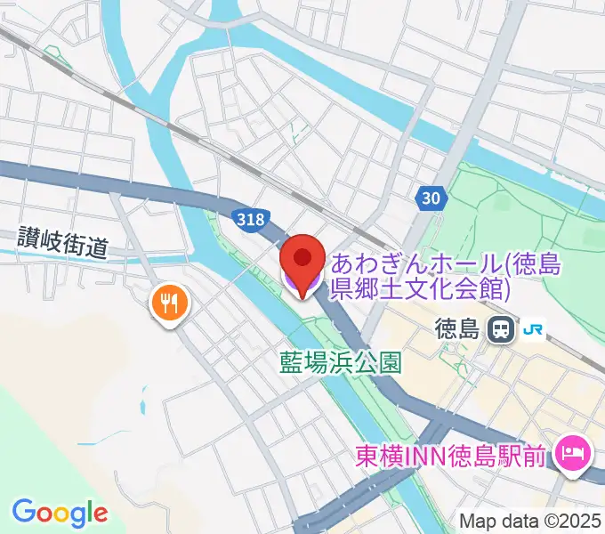 あわぎんホールの地図
