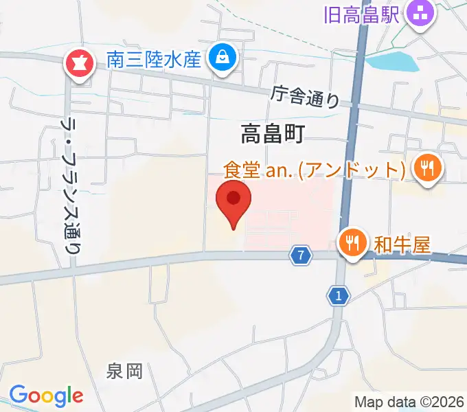 高畠町文化ホール まほらの地図