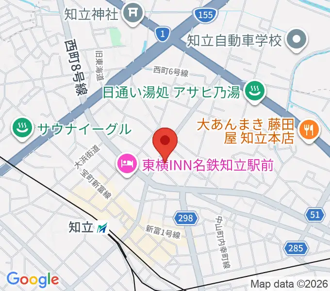 知立リリオ・コンサートホールの地図