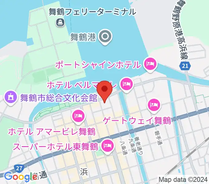 舞鶴市商工観光センターまいづるベイプラザの地図