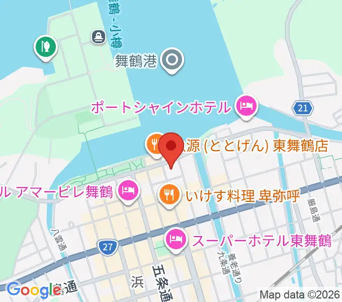 舞鶴市商工観光センターまいづるベイプラザの地図