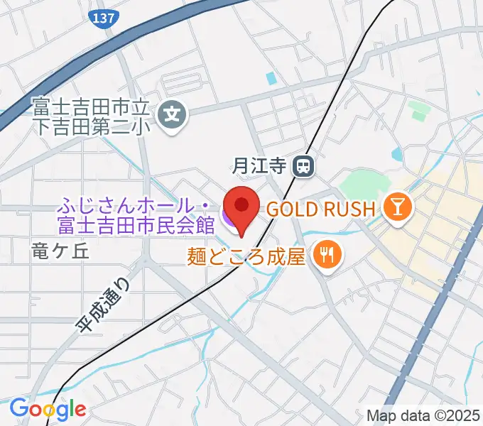 ふじさんホール・富士吉田市民会館の地図