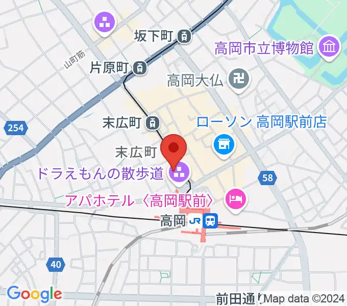 高岡市生涯学習センターの地図