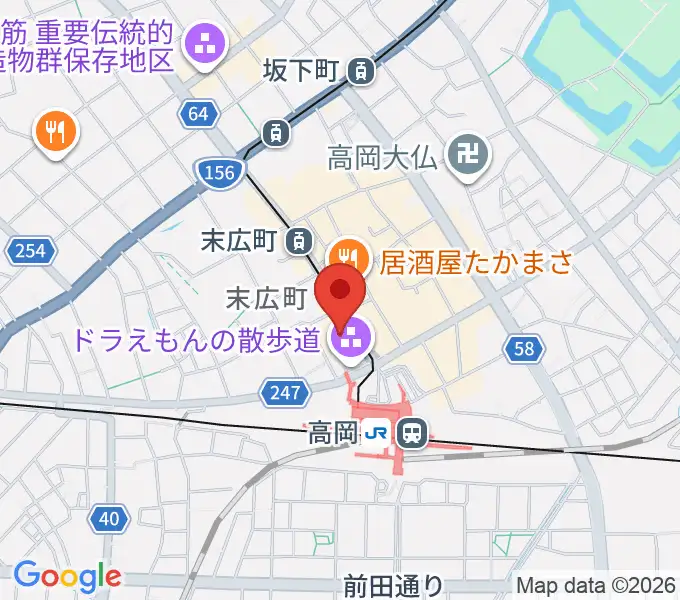 高岡市生涯学習センターの地図