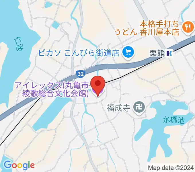 丸亀市綾歌総合文化会館アイレックスの地図