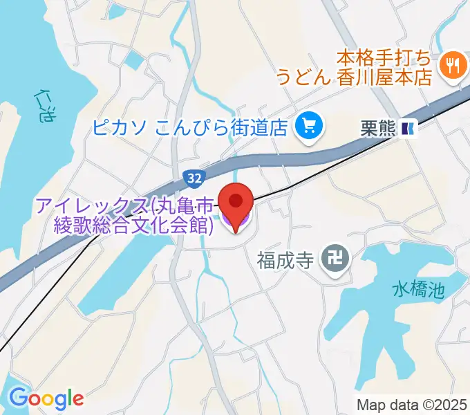 丸亀市綾歌総合文化会館アイレックスの地図