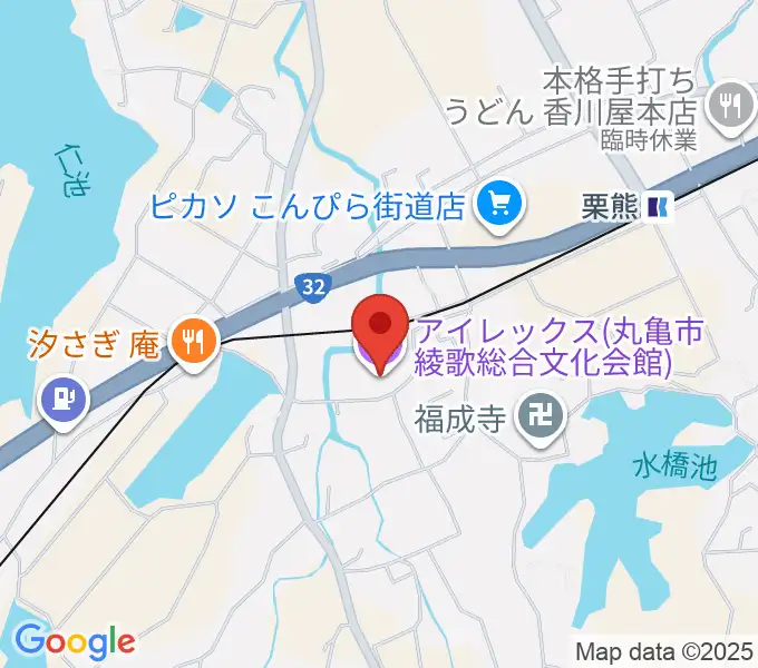 丸亀市綾歌総合文化会館アイレックスの地図