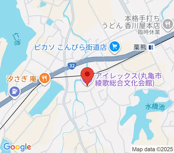 丸亀市綾歌総合文化会館アイレックスの地図