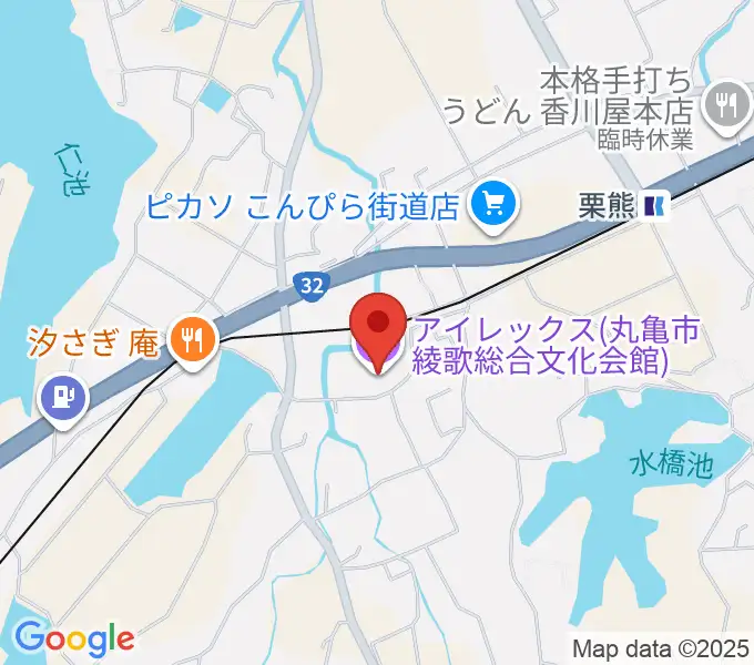丸亀市綾歌総合文化会館アイレックスの地図