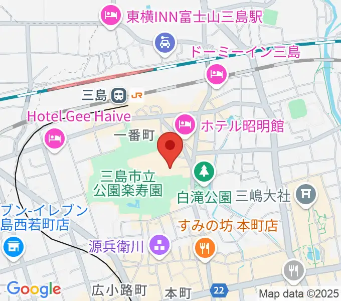 三島市民文化会館 ゆぅゆぅホールの地図