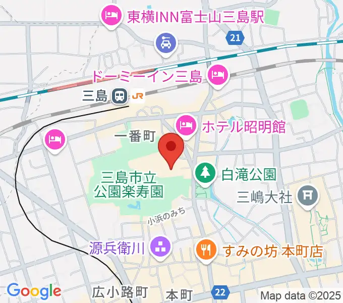 三島市民文化会館 ゆぅゆぅホールの地図