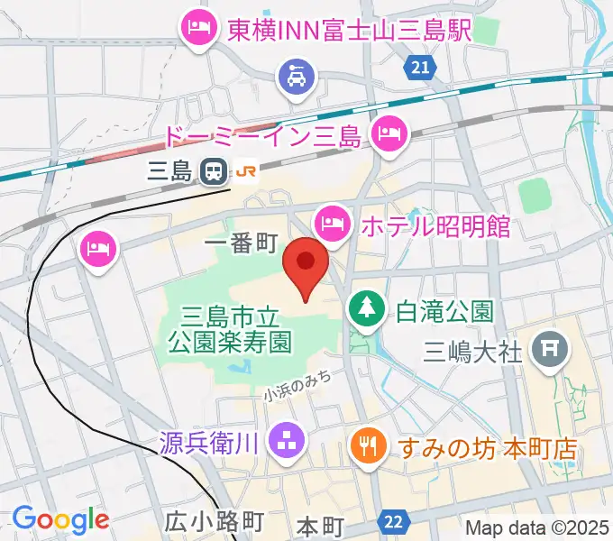 三島市民文化会館 ゆぅゆぅホールの地図