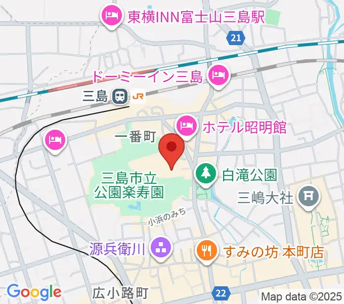 三島市民文化会館 ゆぅゆぅホールの地図