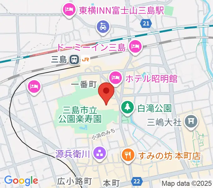 三島市民文化会館 ゆぅゆぅホールの地図