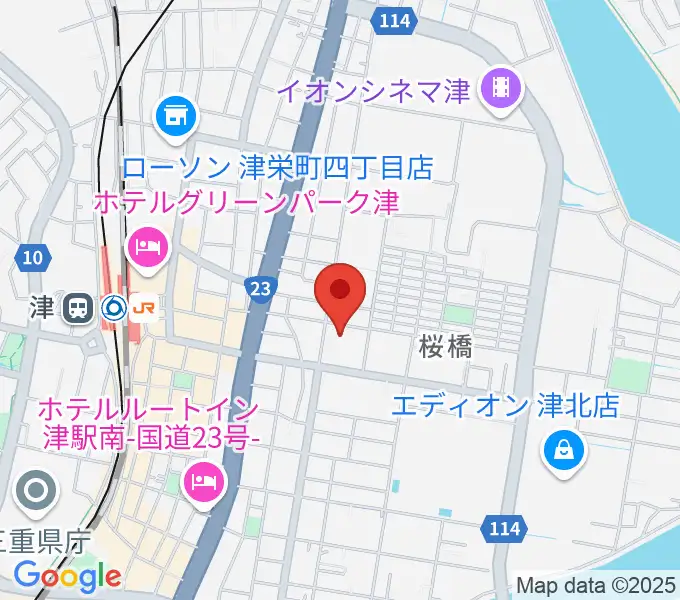 三重県教育文化会館の地図