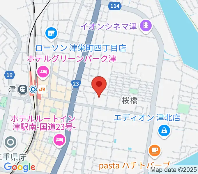 三重県教育文化会館の地図