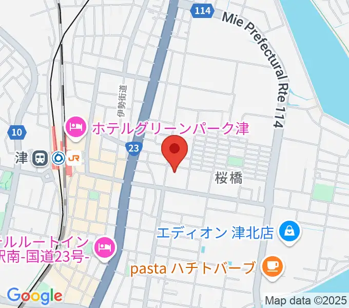 三重県教育文化会館の地図