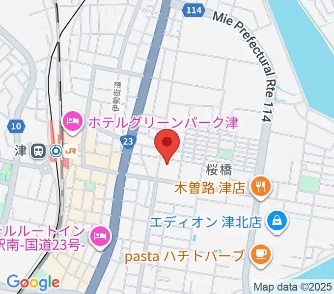 三重県教育文化会館の地図