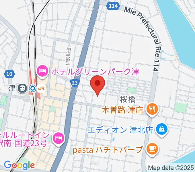 三重県教育文化会館の地図