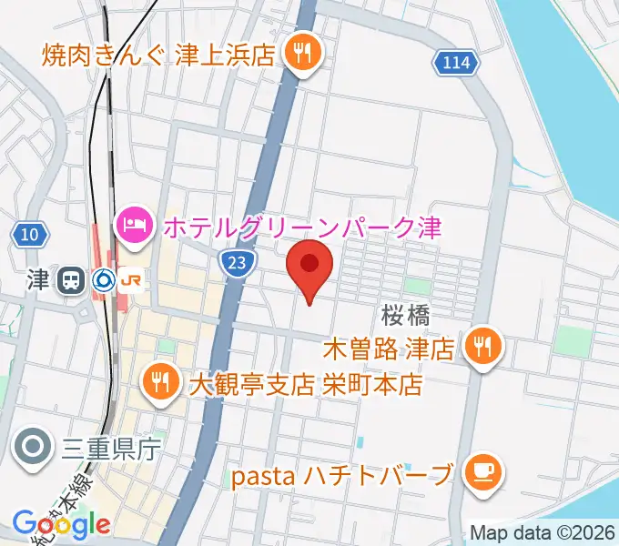 三重県教育文化会館の地図