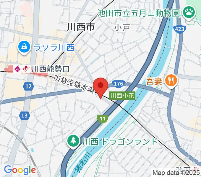 川西市みつなかホールの地図