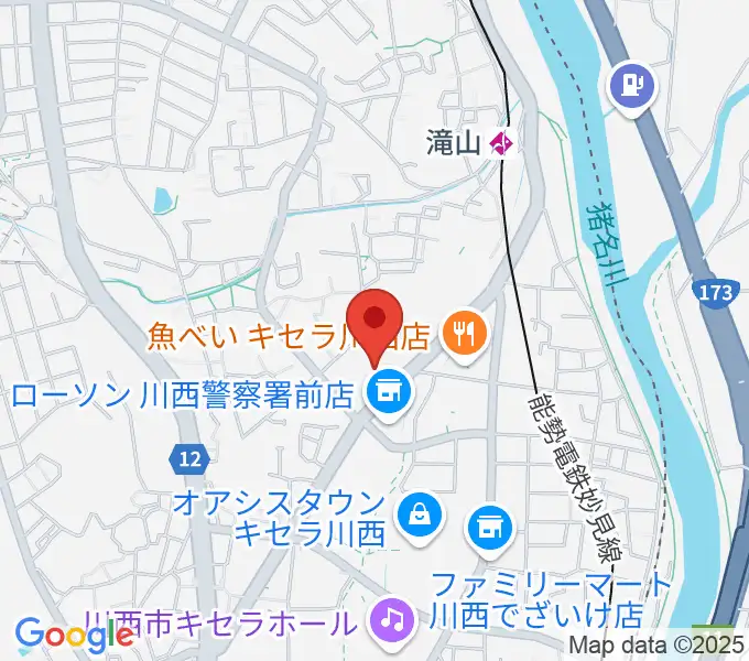 川西市文化会館の地図