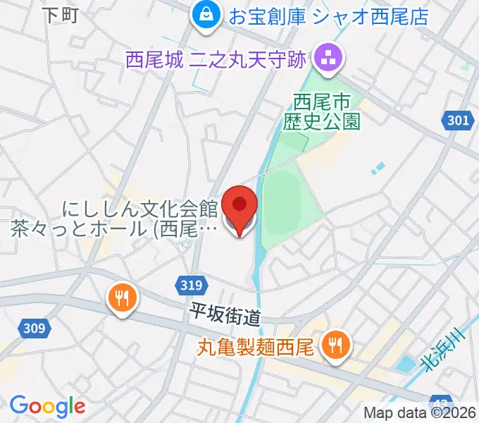 にししん文化会館 茶々っとホールの地図