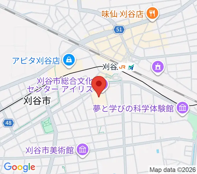 刈谷市総合文化センター アイリスの地図